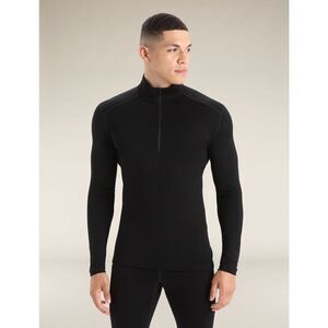 Icebreaker 260 Tech Long Sleeve Half Zip Merino Wool Base Layer Black Men Size M